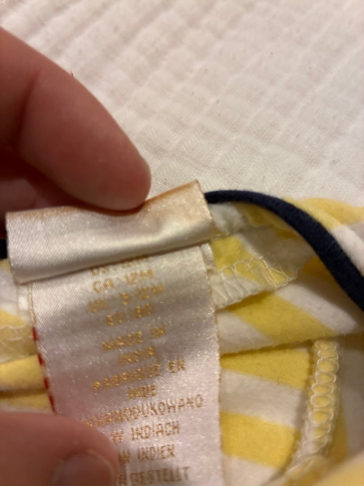 Maggie & Zoe Baby Girl Dress 12M Yellow Striped Summer Dress Cute Bow Back - Thumbnail 4