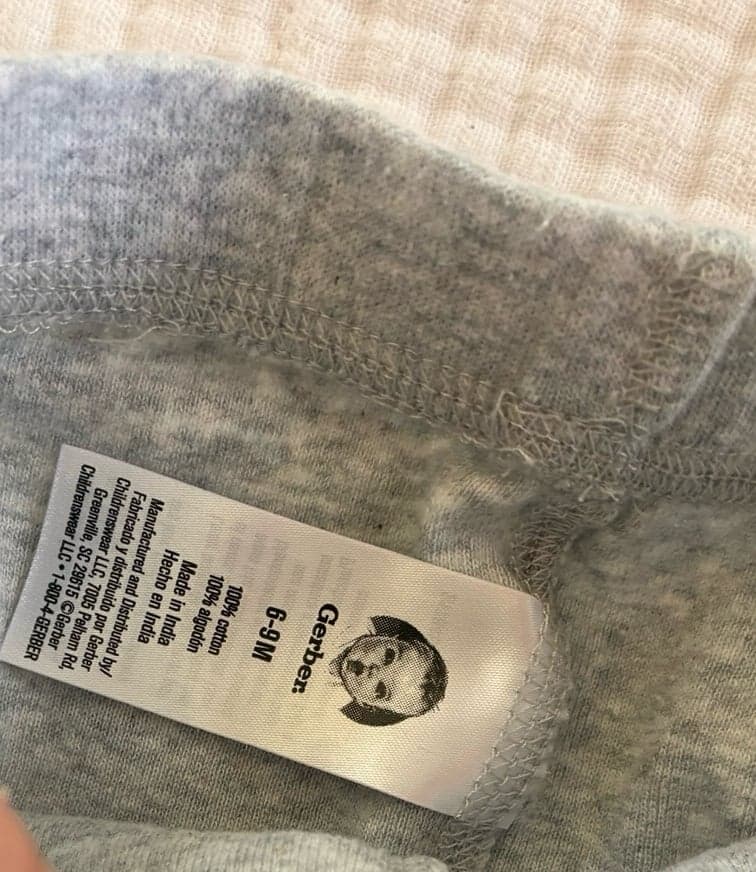 Gerber Baby Gray Pants 6-9M Cotton Jogger Sweatpants Neutral Infant Bottoms - Thumbnail 2