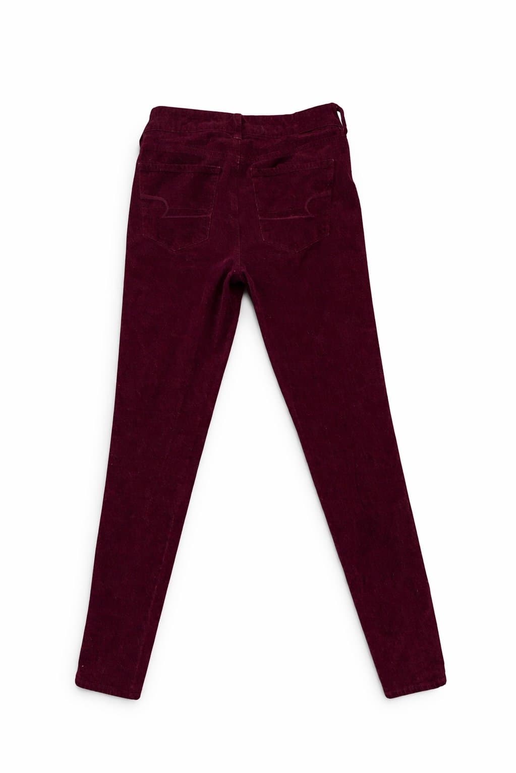 American Eagle Hi-Rise Jegging Corduroy Pants Women’s 4 Long Burgundy Skinny - Thumbnail 2