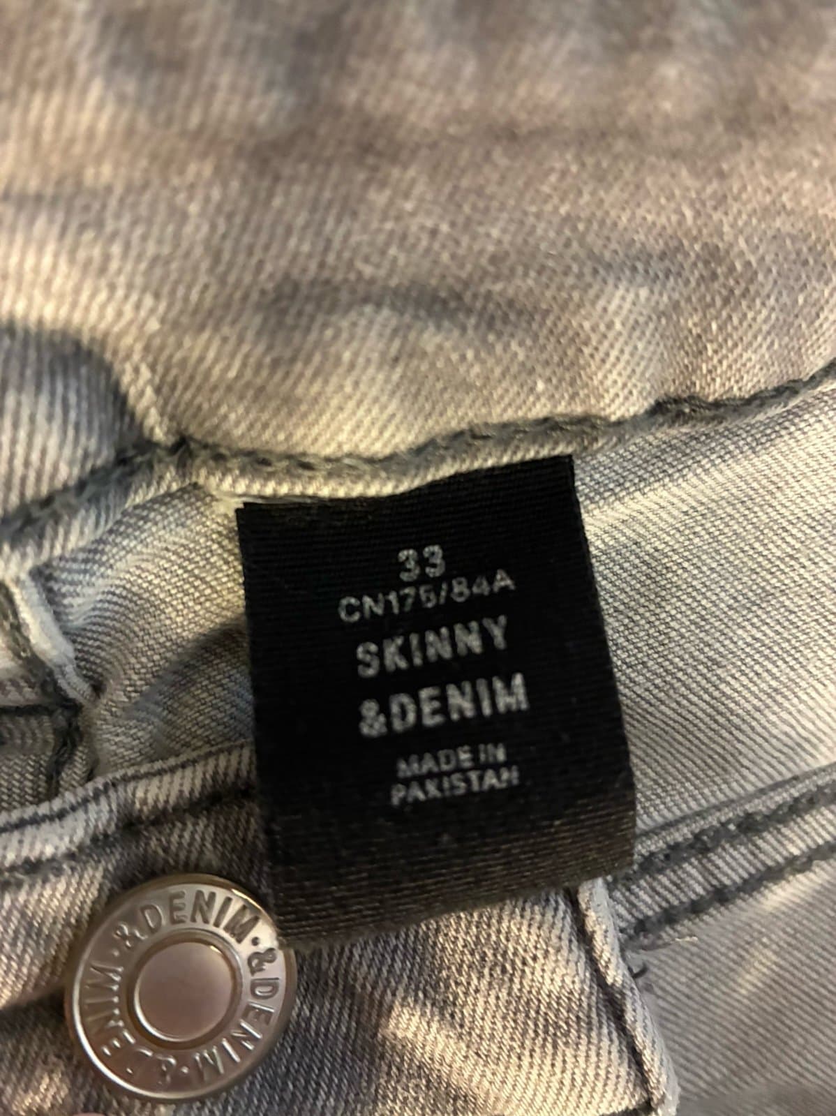 H&M Skinny Fit Jeans 33 Gray Stretch Denim Slim Tapered Modern Casual - Thumbnail 2