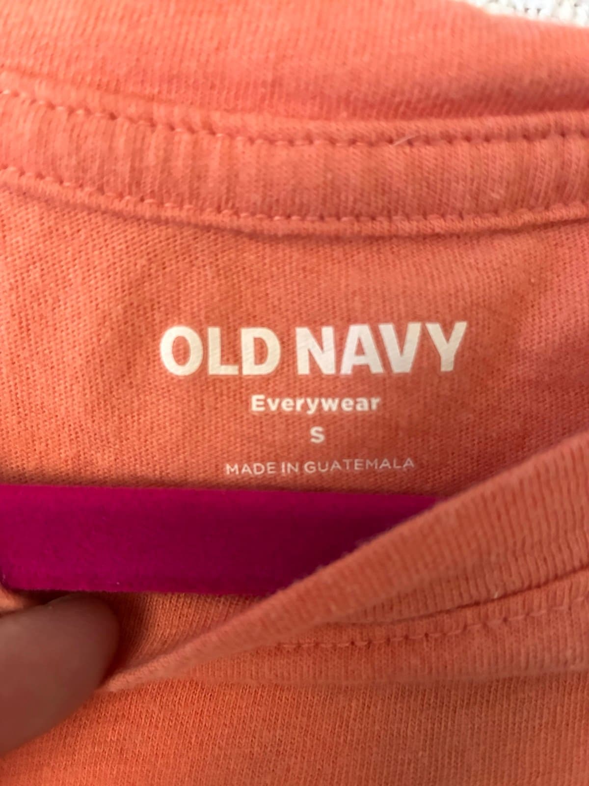 Old Navy “Stay Sunny” Graphic Tee Orange Women Small Embroidered Minimal Summer - Thumbnail 4