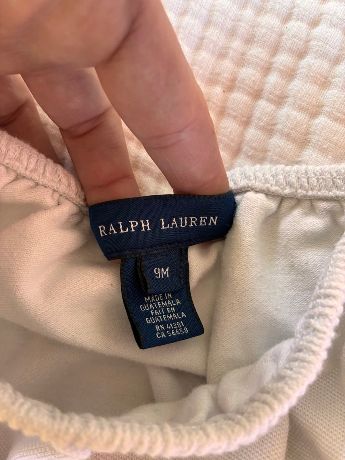 Ralph Lauren Baby Bloomers 9M White Diaper Cover Classic Preppy Outfit - Thumbnail 2
