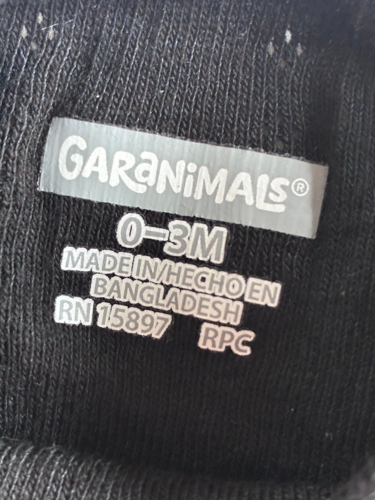 Garanimals Black Ribbed Long Sleeve Bodysuit – 0-3 Months Closet Staple - Thumbnail 3