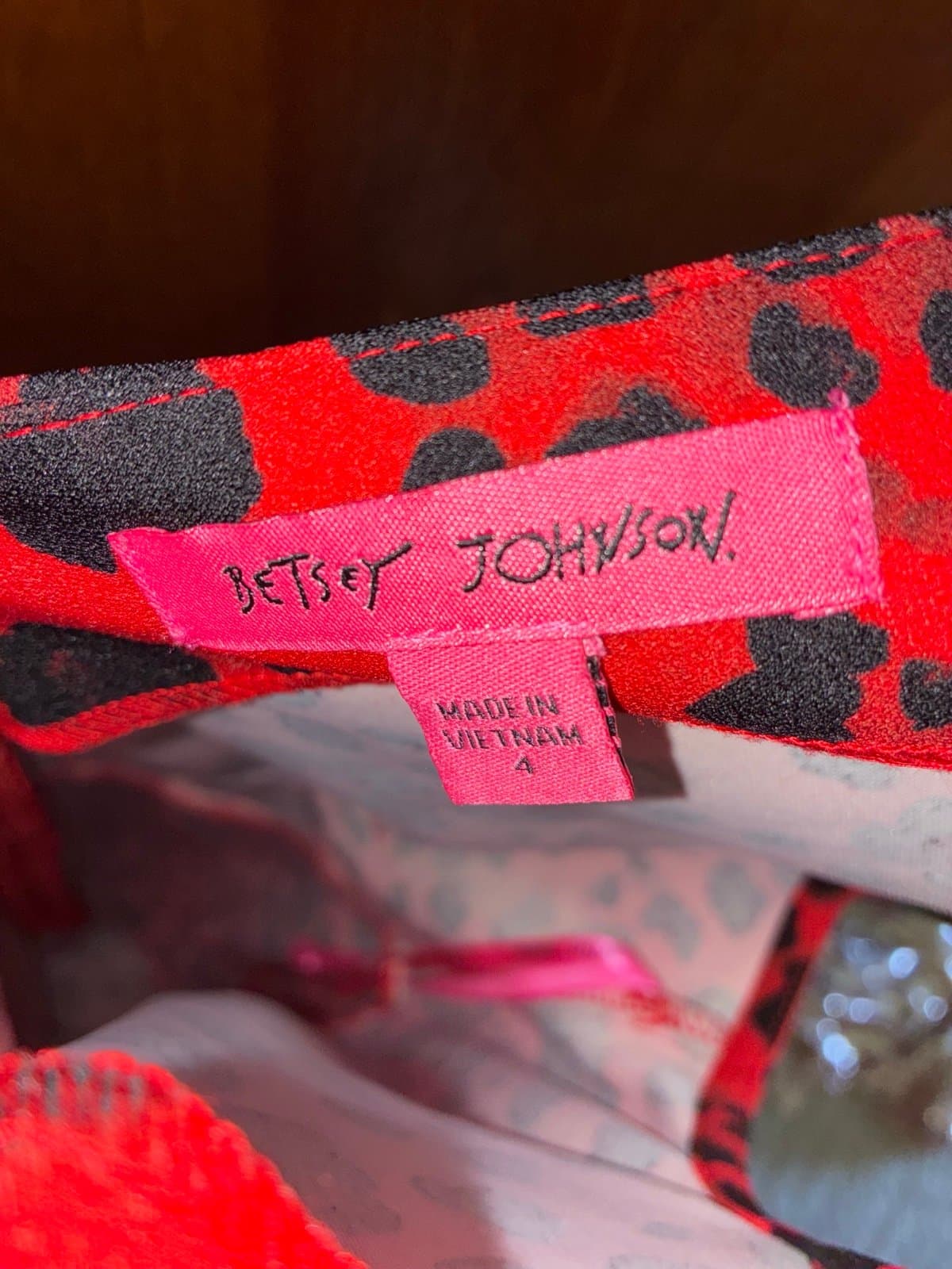 Betsey Johnson Red Leopard Print Dress – Size 4 - Thumbnail 2