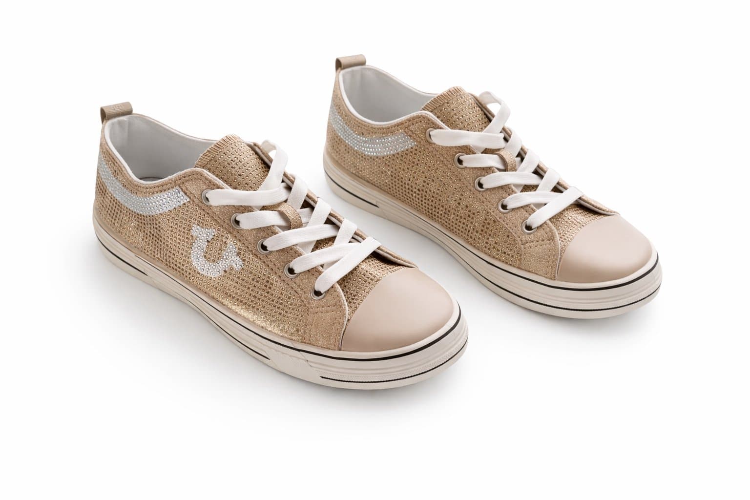 True Religion Addilyn Gold Rhinestone Low-Top Sneakers – Women’s US 8 - Thumbnail 2