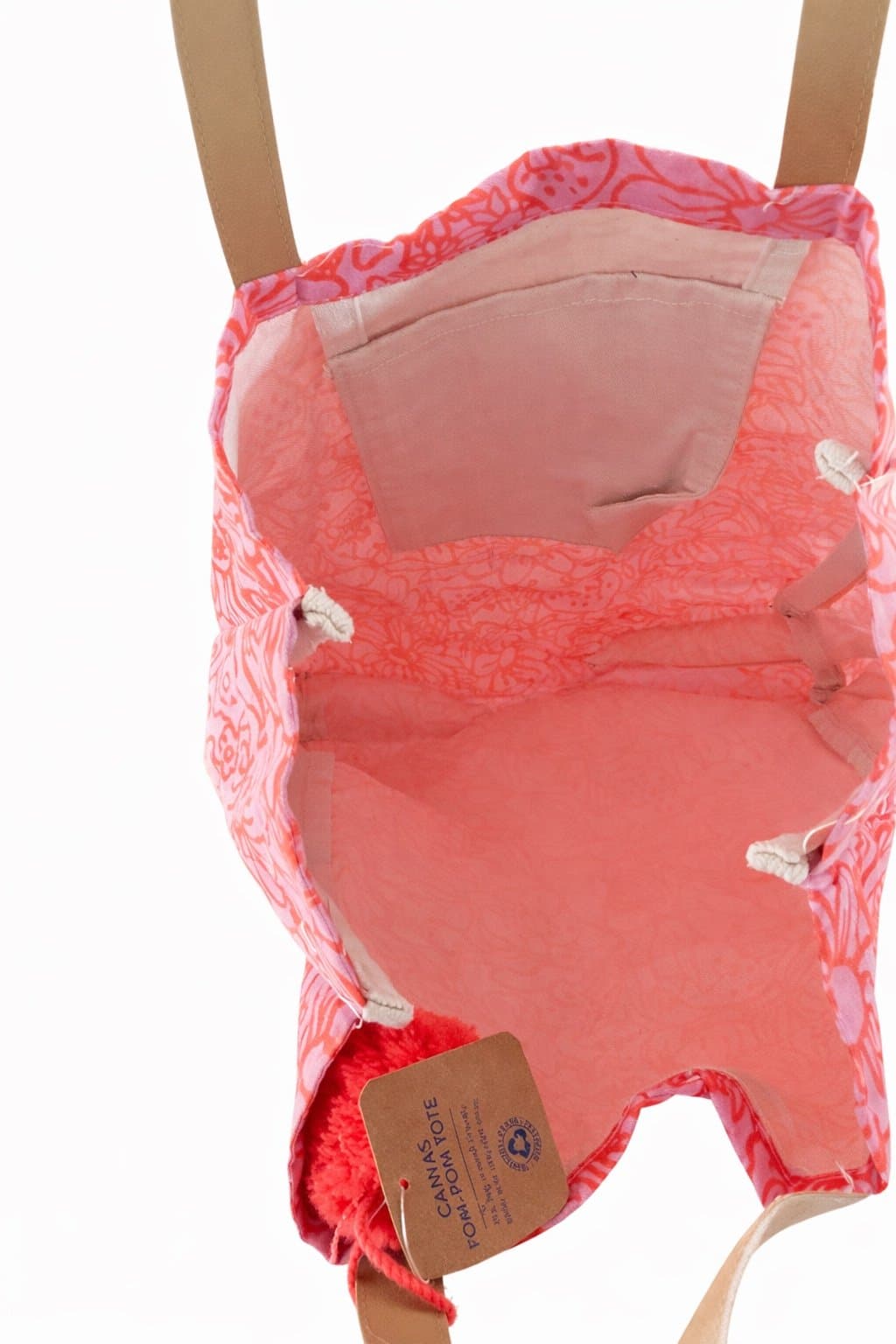 The Paper Curator “One Sweet Mama” Canvas Tote Bag Pom Pom Floral Strawberry NWT - Thumbnail 4