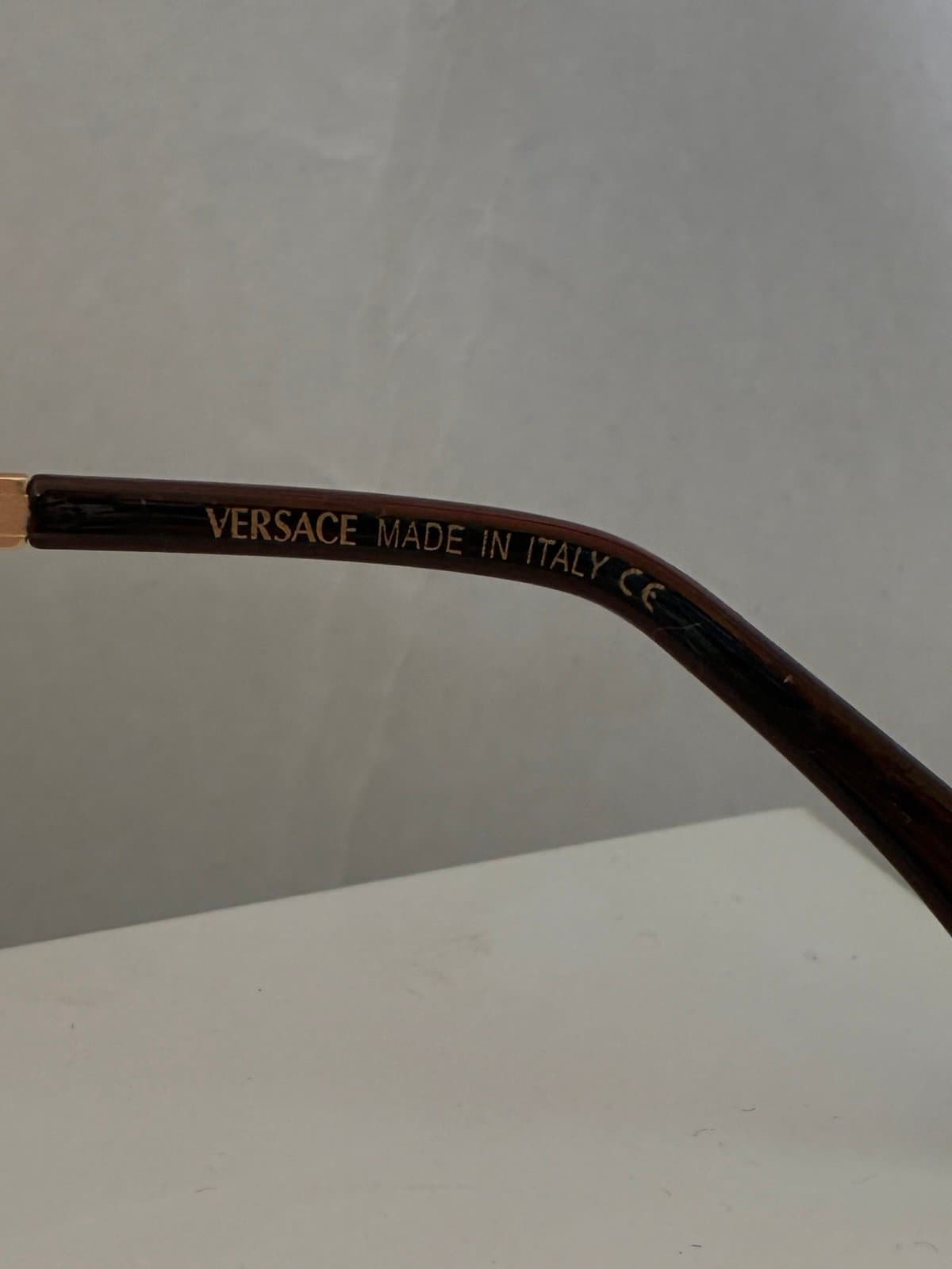 Versace VE2239 Rimless Oversized Sunglasses Gold Brown Gradient Y2K Italy - Thumbnail 7