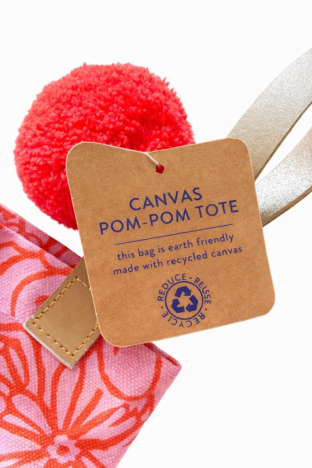 The Paper Curator “One Sweet Mama” Canvas Tote Bag Pom Pom Floral Strawberry NWT - Thumbnail 3