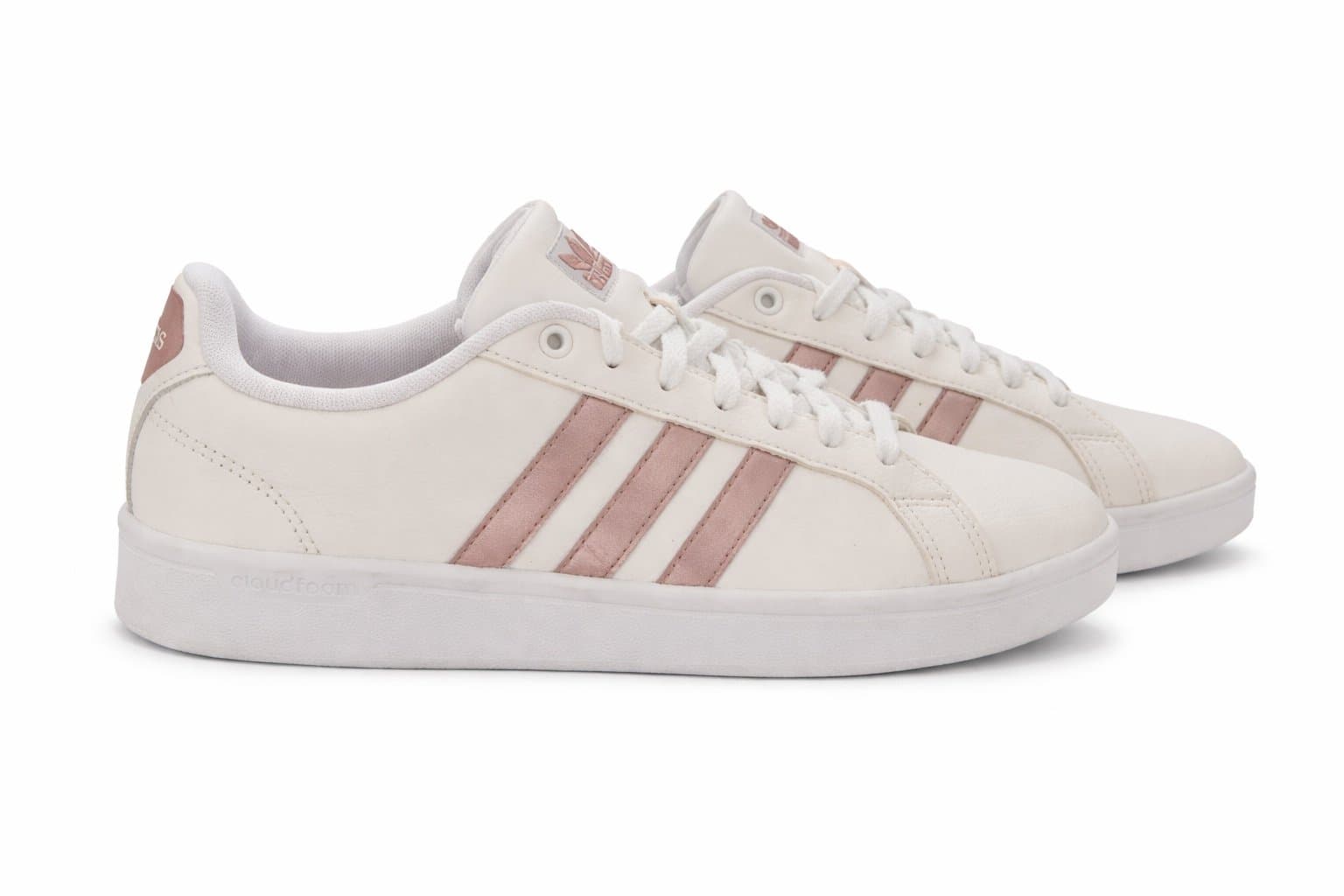 Adidas Cloudfoam Advantage Sneakers Women’s Size 9 White Pink Stripes DA9524 - Thumbnail 2