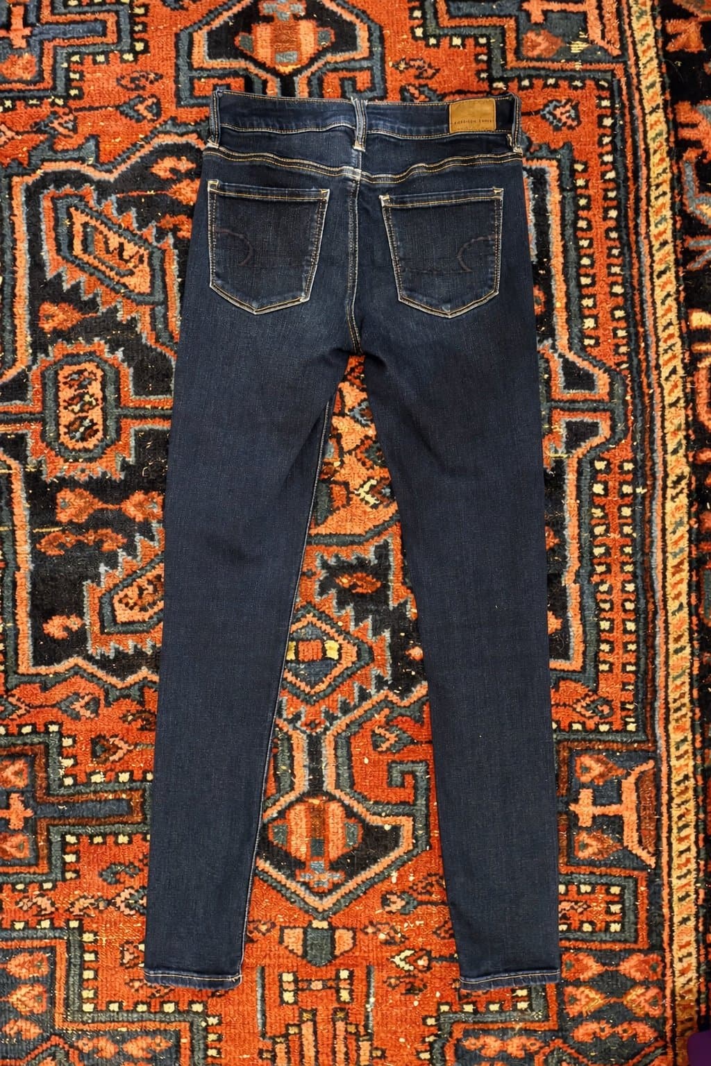 American Eagle Women’s Dark Wash Skinny Jeans Size 4 Long Stretch Denim - Thumbnail 2