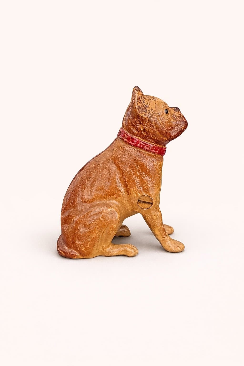 Antique Cast Iron Bull Terrier Dog Coin Bank 4” Staffordshire Style c1900 - Thumbnail 4