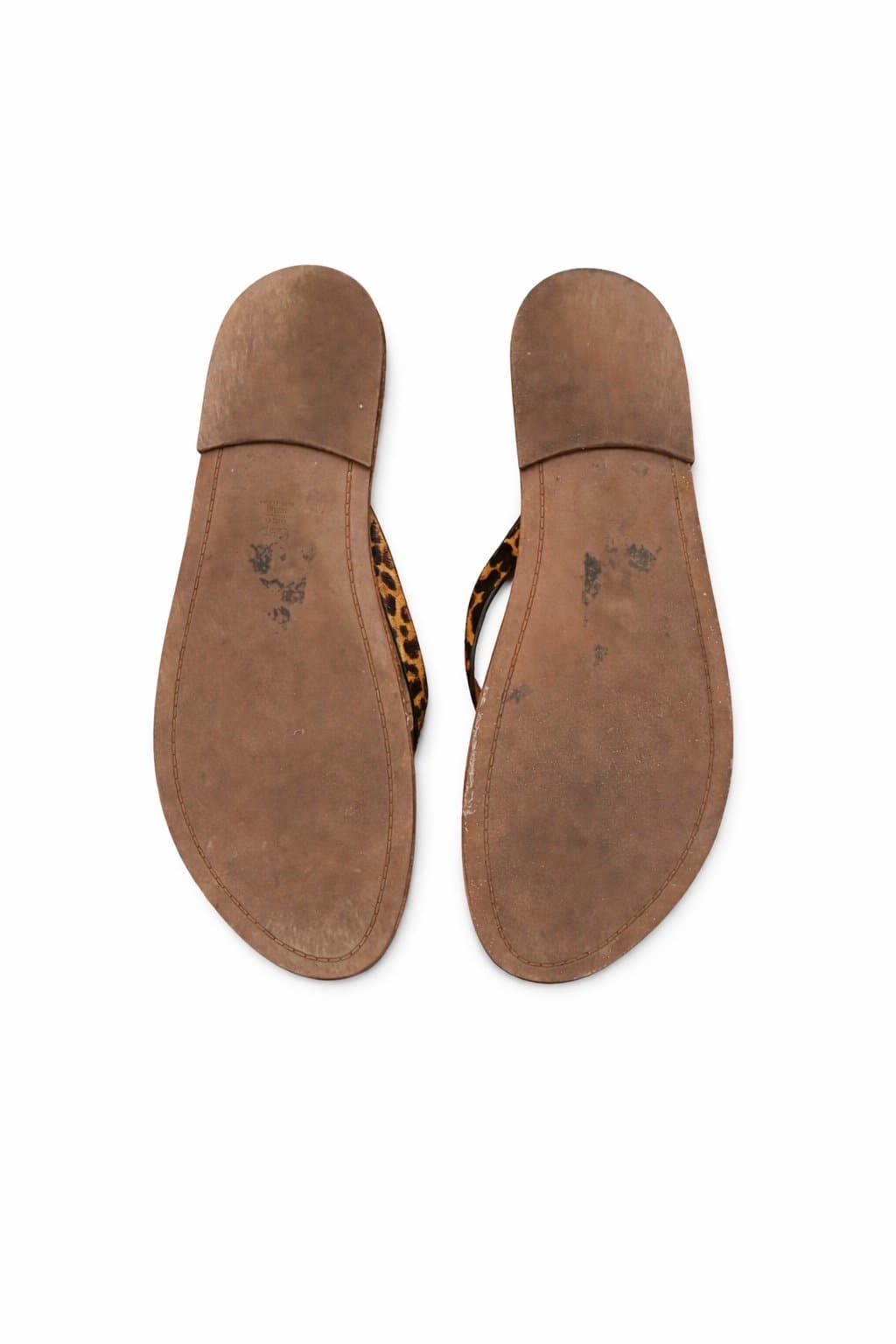 Gap Leopard Print Calf Hair Flip Flop Sandals Womens Size 10 Brown Leather bed - Thumbnail 2