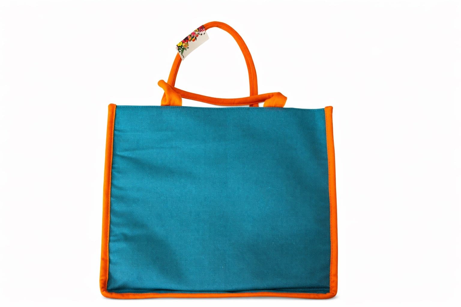 NWT A&B Limited Edition Beaded “VACAY” Tote Bag Teal & Orange Beach Travel Purse - Thumbnail 2