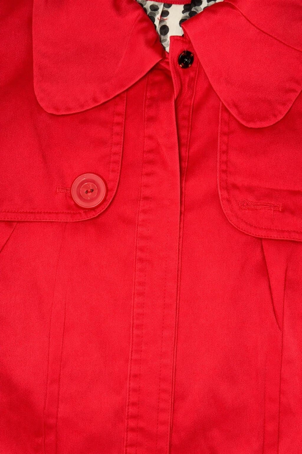 ELLE Trench Coat Jacket Women’s Small Belted Ruffle Hem Lightweight - Thumbnail 4