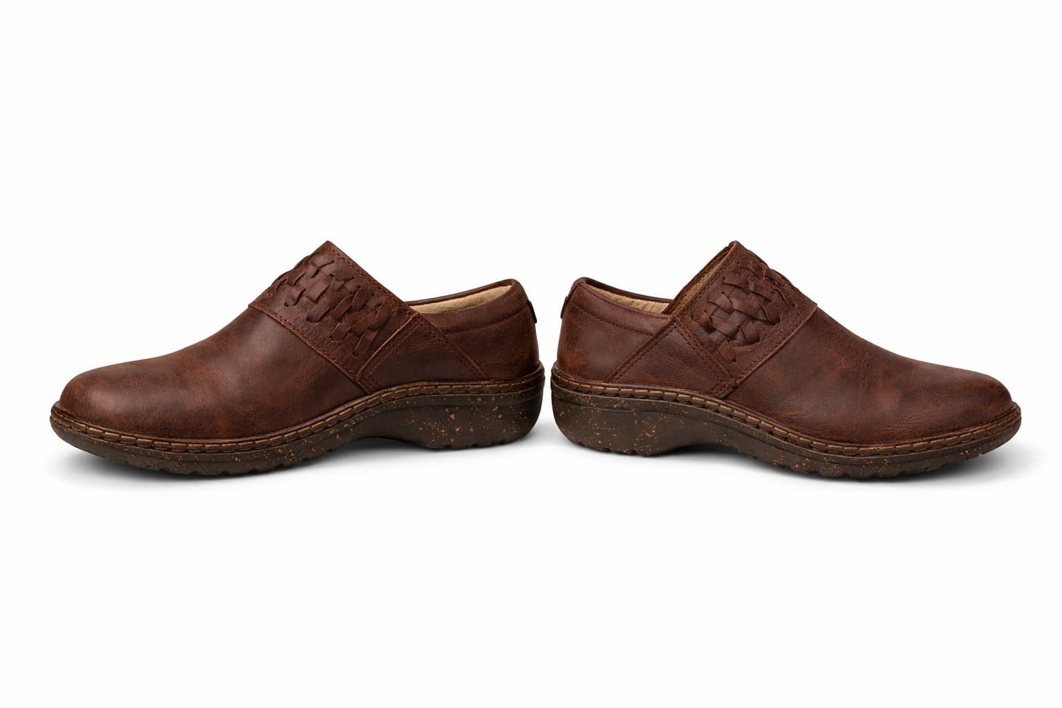 UGG Anila Leather Wool Lined Closed-Back Slip-On Clogs Brown Size US 10 - Thumbnail 3
