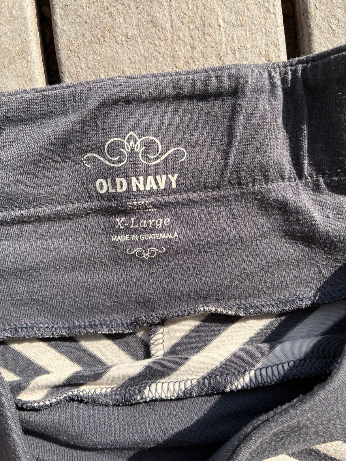 Old Navy XL Skater Skirt Lot of 2 Striped Stretch A-Line Flare Casual Bundle - Thumbnail 2