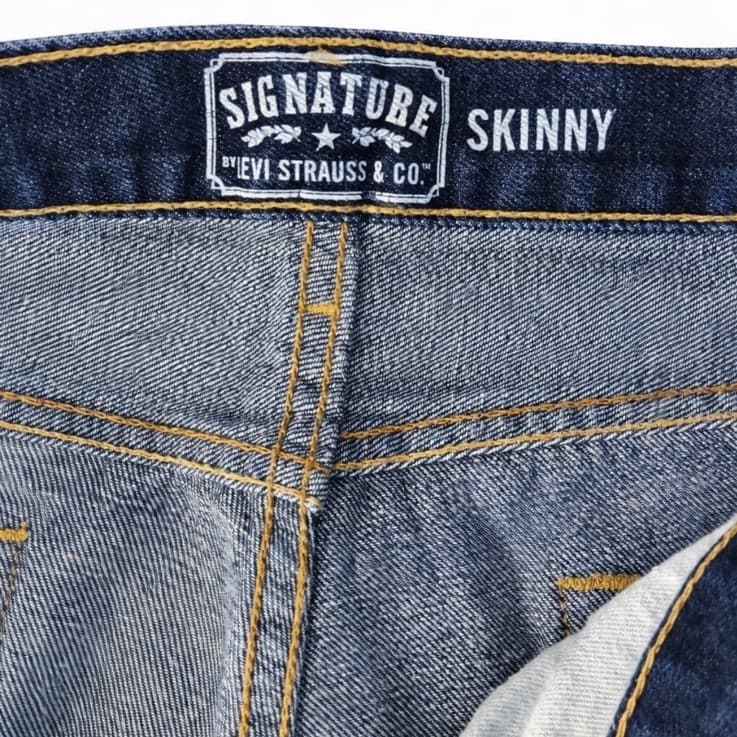 Levi’s Signature Skinny Jeans Men’s 34x32 Dark Wash Denim Slim Fit Casual - Thumbnail 4