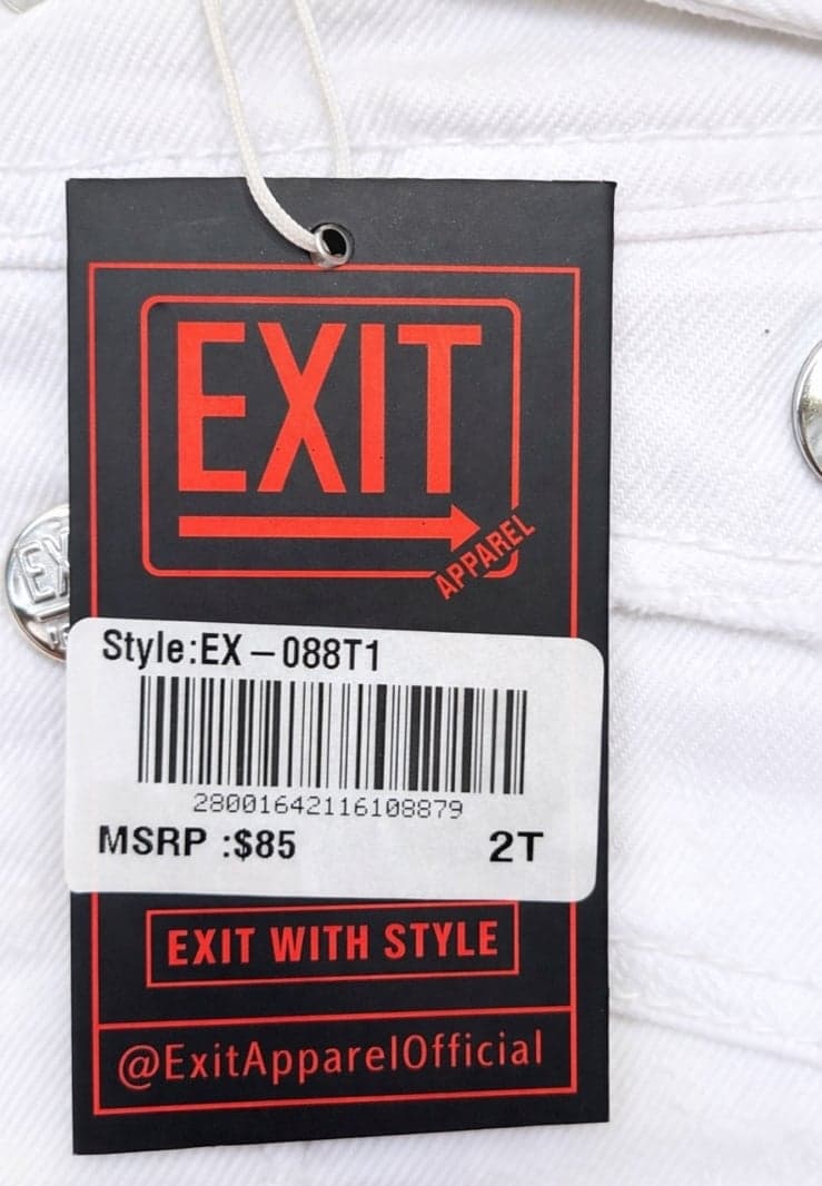 EXIT Apparel Toddler White Denim Jacket & Pants Set Size 2T NWT Designer Outfit - Thumbnail 3