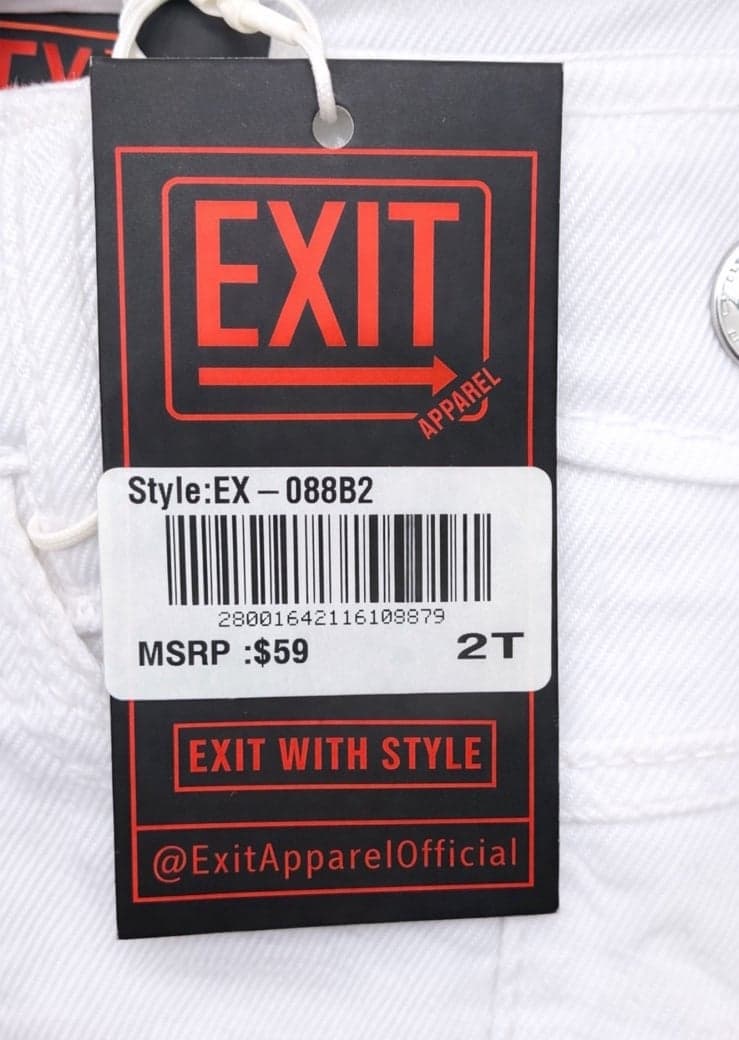 EXIT Apparel Toddler White Denim Jacket & Pants Set Size 2T NWT Designer Outfit - Thumbnail 2