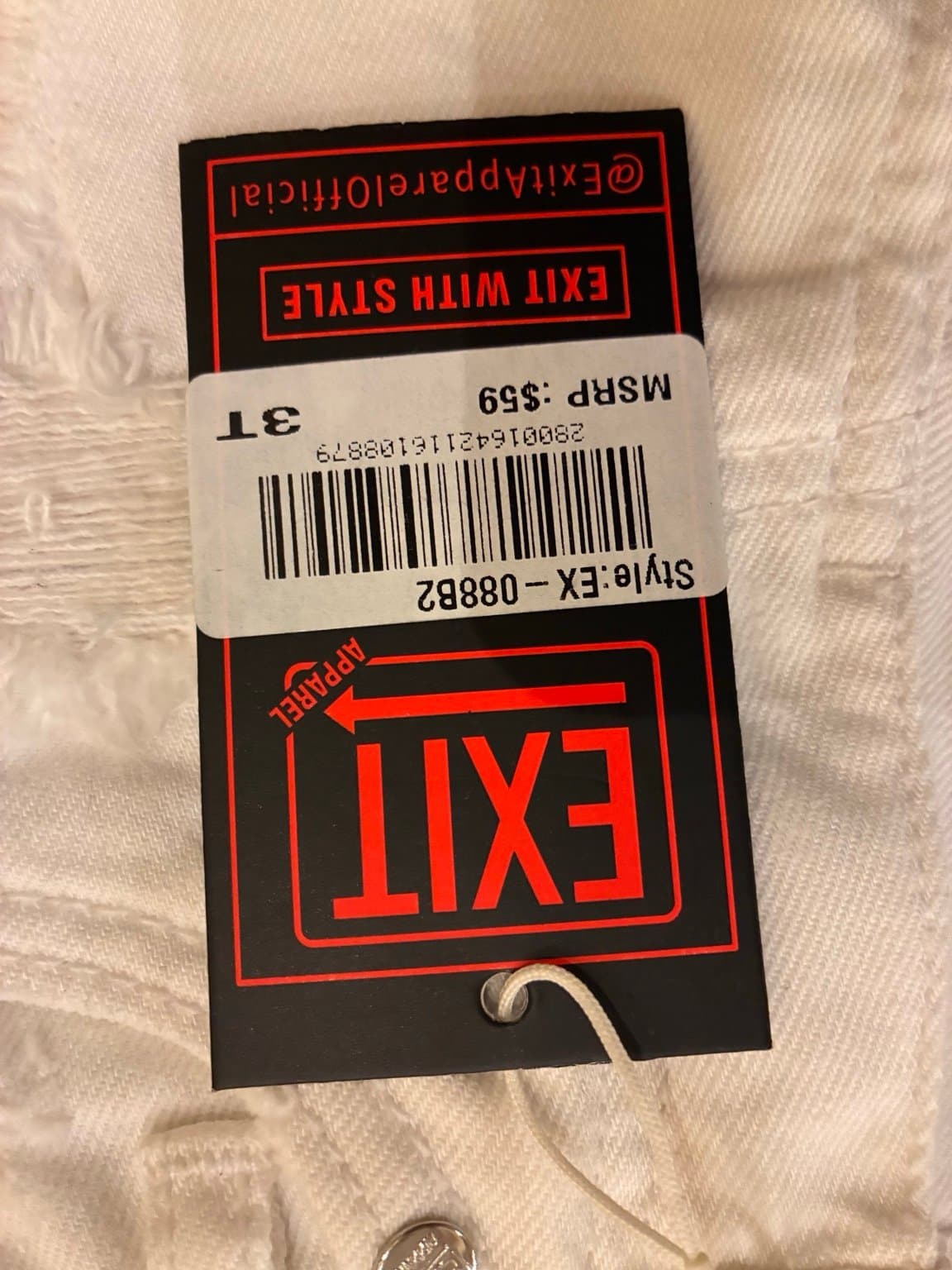 EXIT Apparel Toddler White Denim Jacket & Pants Set Size 3T NWT Designer Outfit - Thumbnail 3