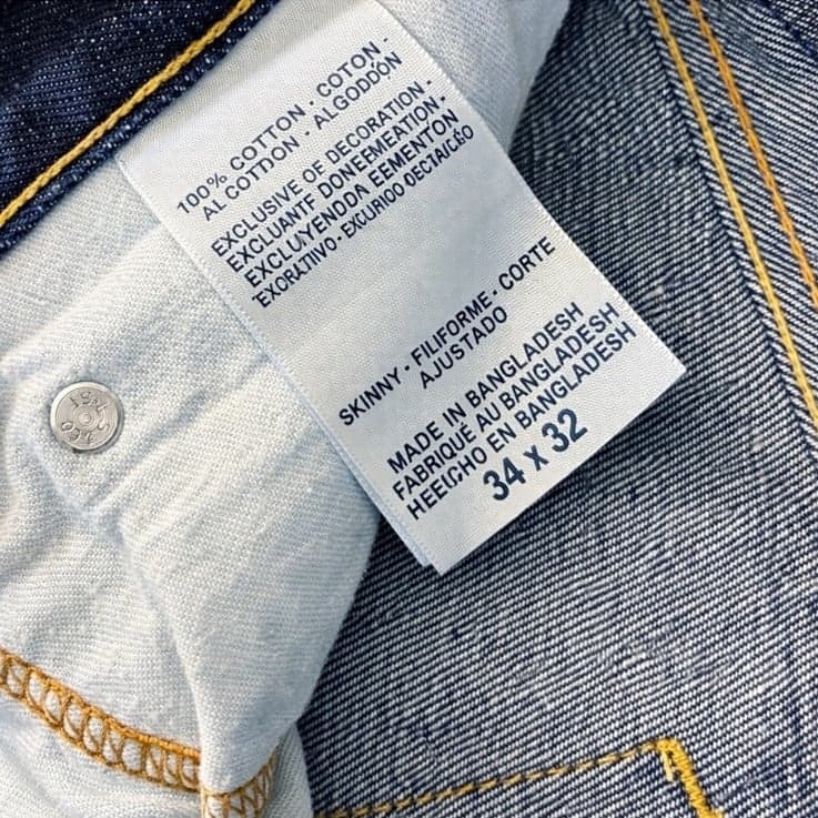 Levi’s Signature Skinny Jeans Men’s 34x32 Dark Wash Denim Slim Fit Casual - Thumbnail 3