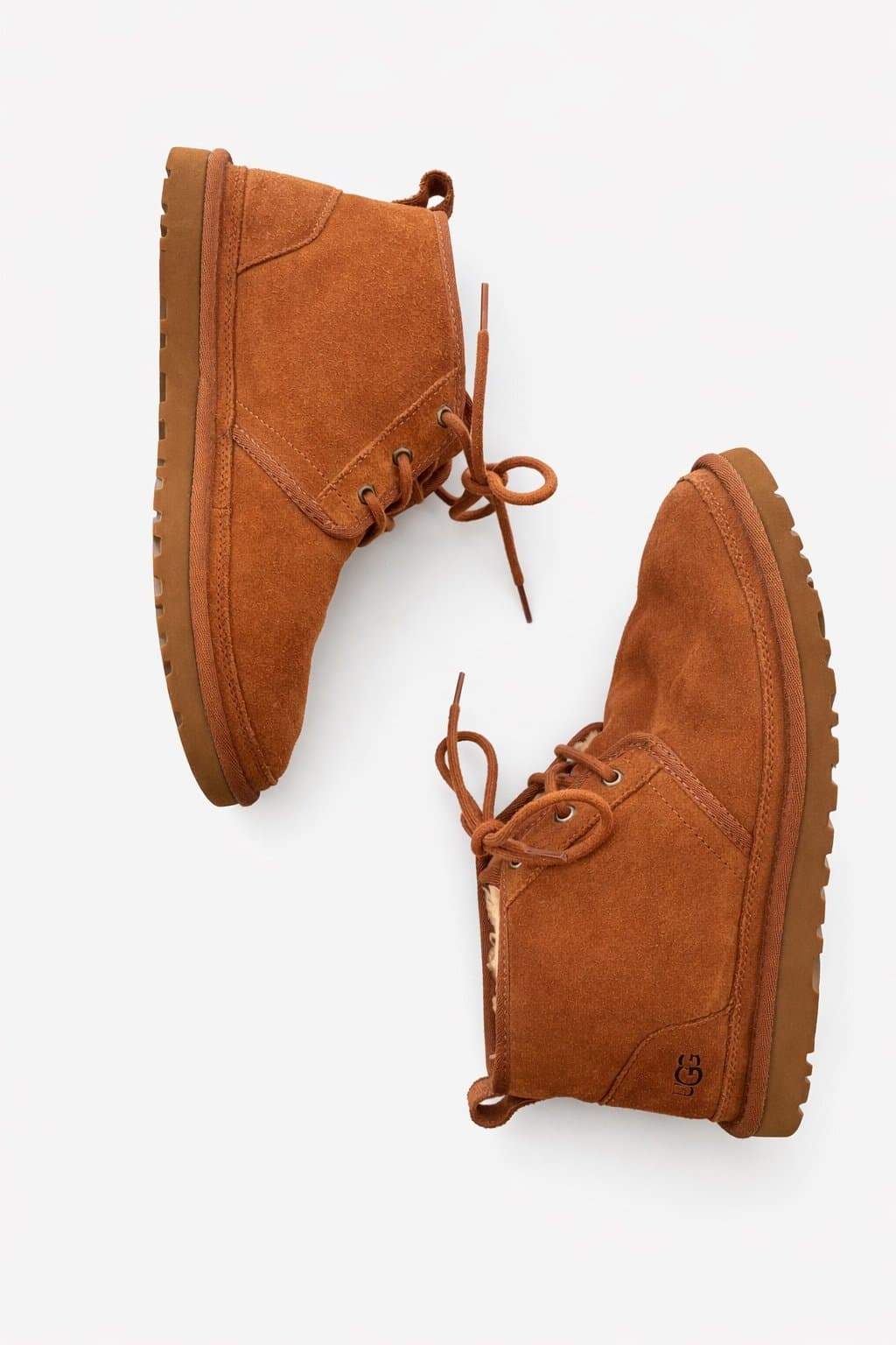UGG Neumel Chukka Boots Men’s Size 11 Chestnut Suede Shearling Lined Casual - Thumbnail 2