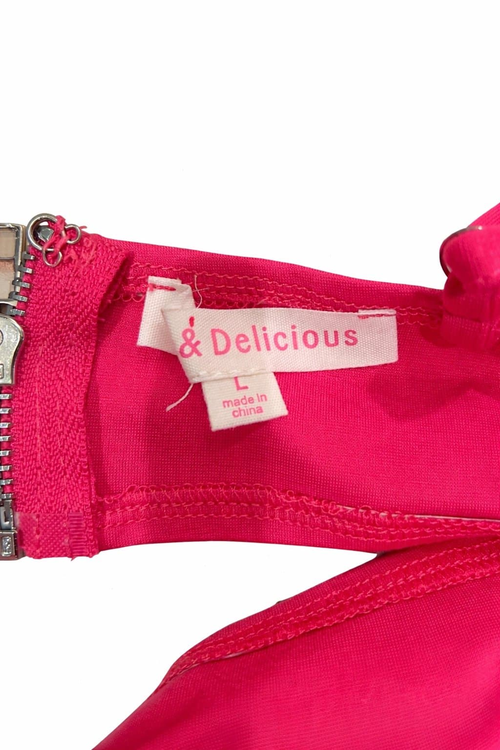 Hot & Delicious Hot Pink Feather Trim Crop Top – Size L – Y2K Festival Clubwear - Thumbnail 4