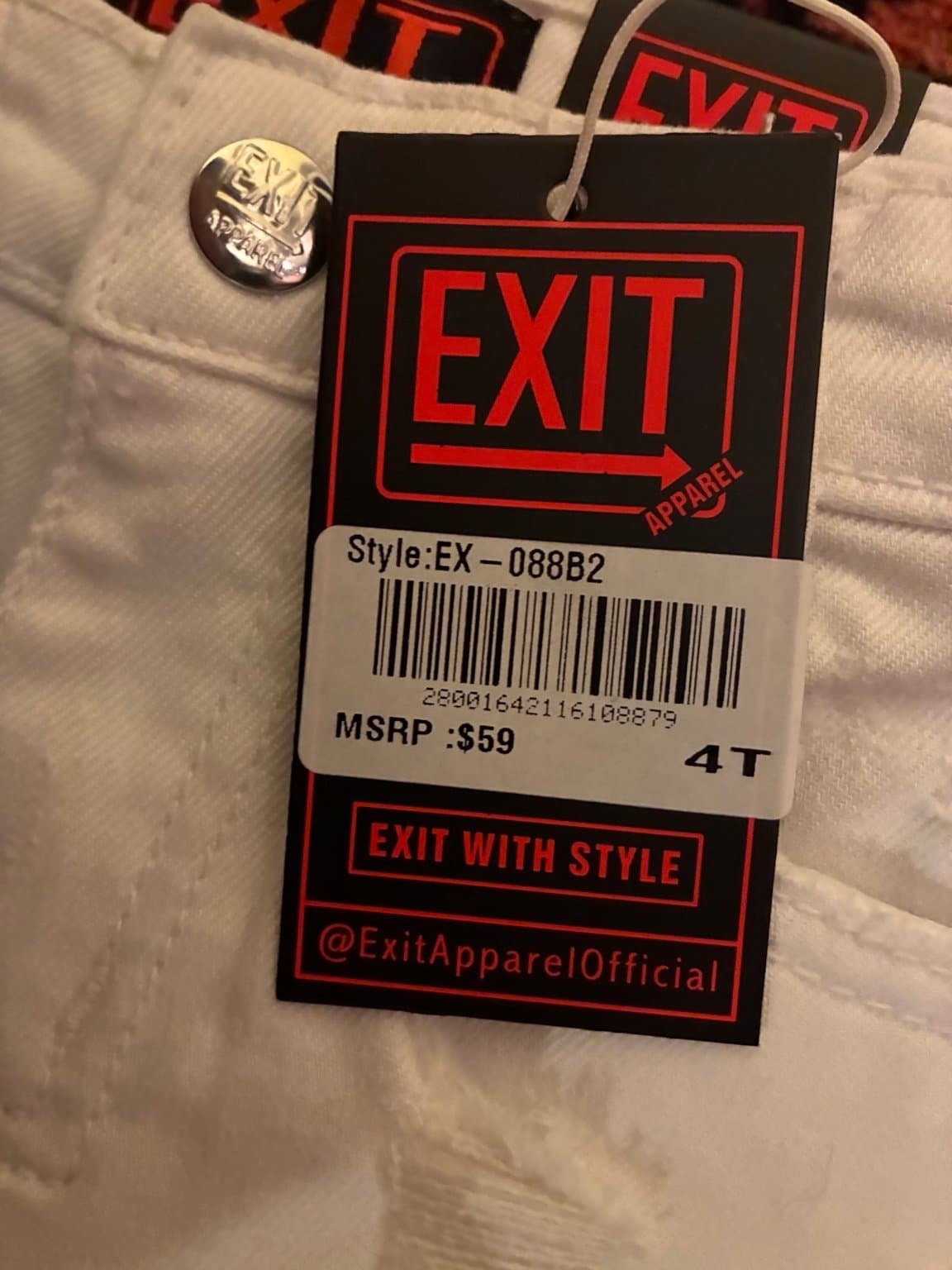 EXIT Apparel Toddler White Denim Jacket & Pants Set Size 4T NWT Designer Kids - Thumbnail 3