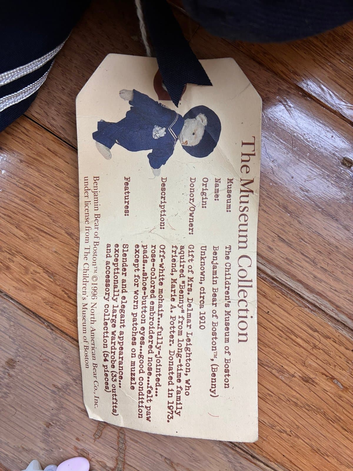 Vintage Benjamin Bear of Boston Sailor Outfit – Children’s Museum Collectible - Thumbnail 5