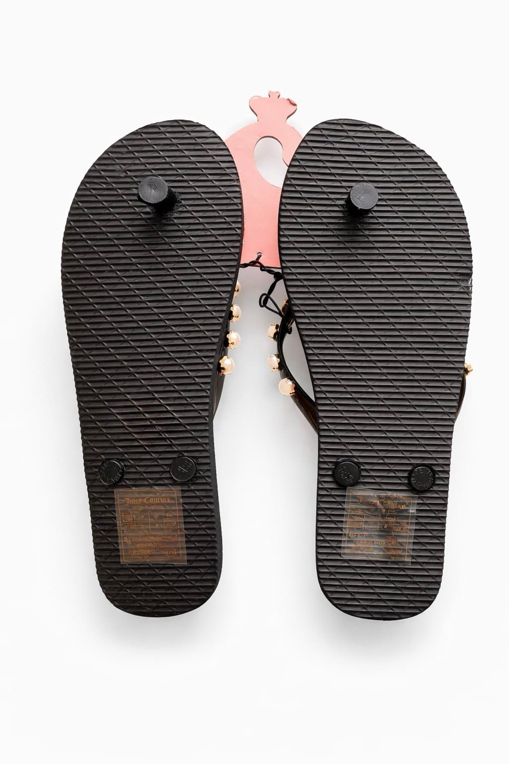 Juicy Couture Flip Flops w/ Heart Wristlet Set – Black & Silver, Size 8, NWT - Thumbnail 4