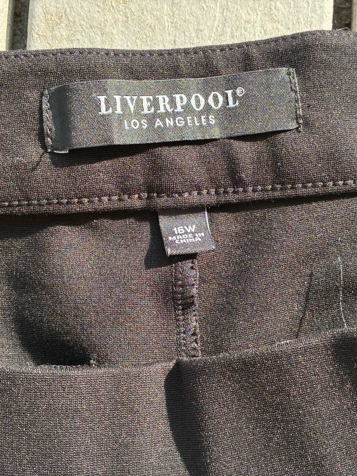 Liverpool Los Angeles Kayla Pull On Trousers Black Slim Ankle Pants Womens 16W - Thumbnail 2