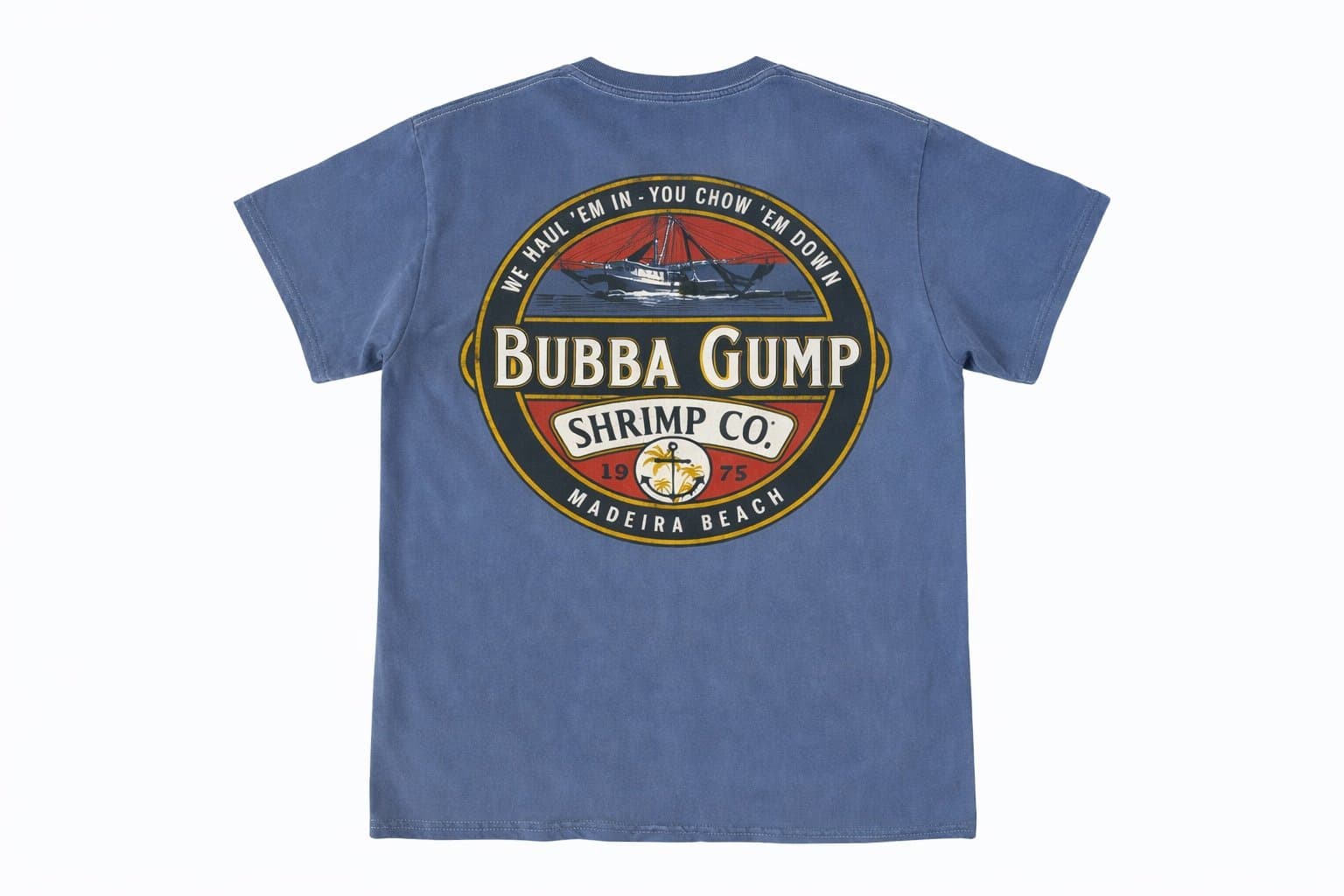 Bubba Gump Shrimp Co T-Shirt Blue Graphic Tee Forrest Gump Restaurant Souvenir - Thumbnail 2