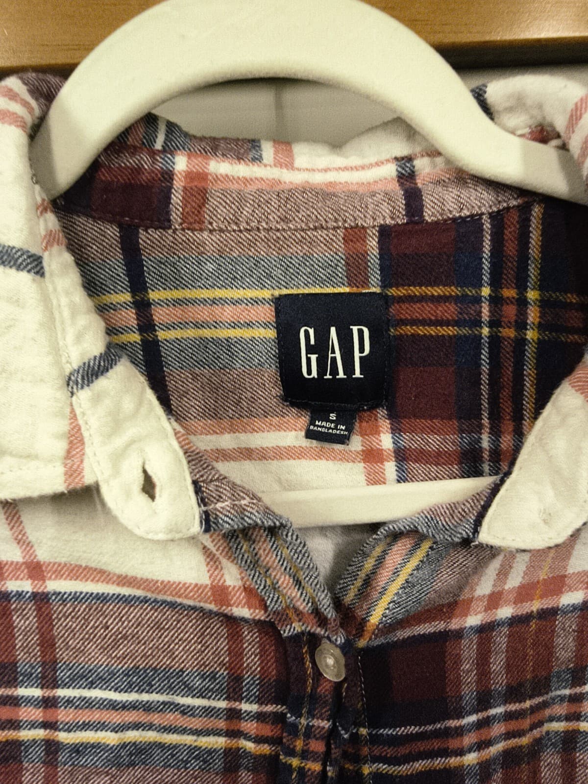 Gap Long Sleeve Button Up Soft Flannel Shirt Womens Small Multicolor Plaid - Thumbnail 4