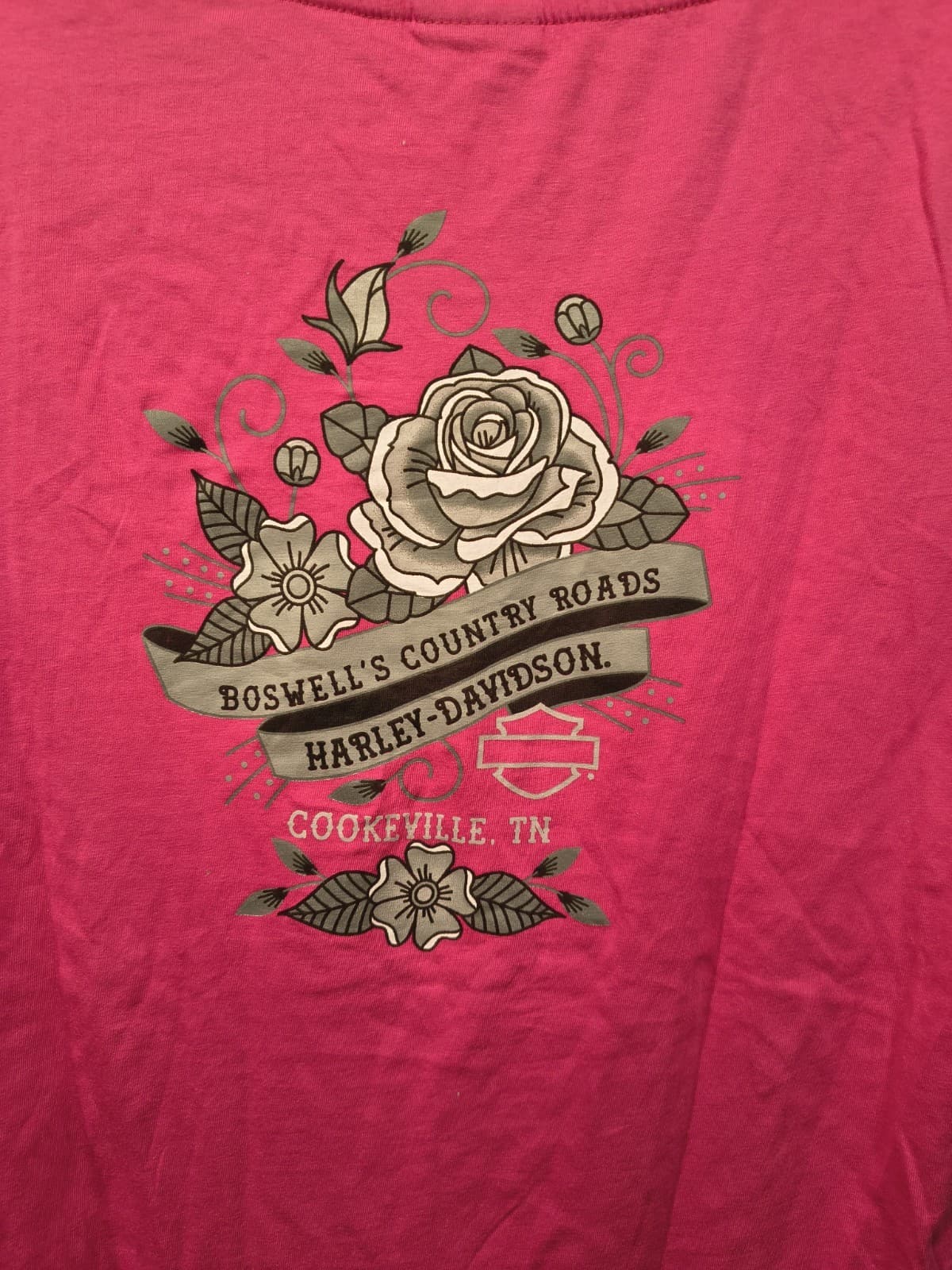 Harley-Davidson Women's Short Sleeve V-Neck Pink Size Large Cookeville TN - Thumbnail 5