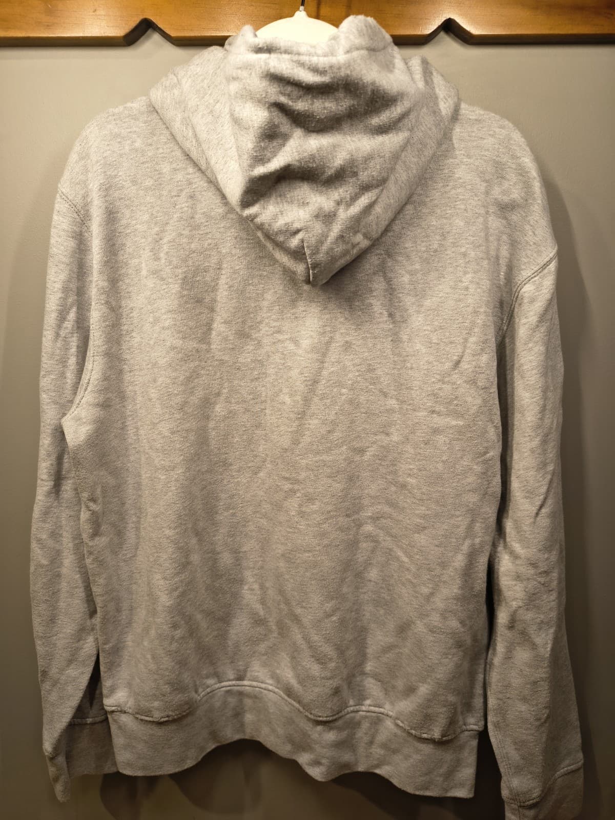 Polo Ralph Lauren Big Pony Hoodie Mens L Grey Orange Pullover Sweatshirt 3 Patch - Thumbnail 2