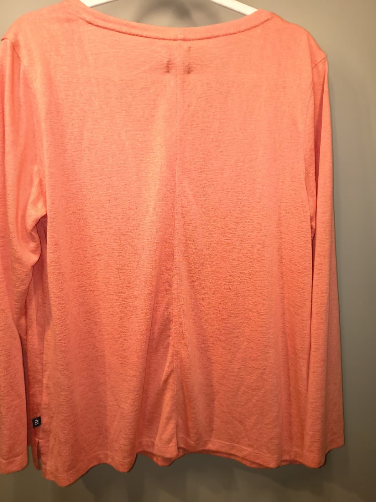 Gap T-Shirt Women's Large Pink Casual Long Sleeve Round Neck Pullover Basic Tee - Thumbnail 2