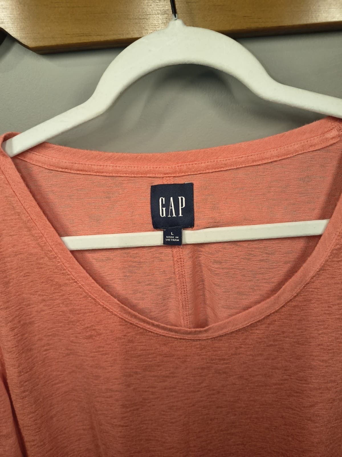 Gap T-Shirt Women's Large Pink Casual Long Sleeve Round Neck Pullover Basic Tee - Thumbnail 3
