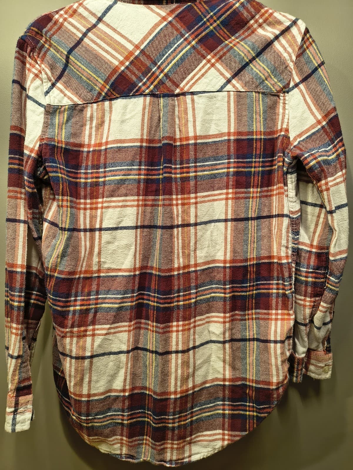 Gap Long Sleeve Button Up Soft Flannel Shirt Womens Small Multicolor Plaid - Thumbnail 2
