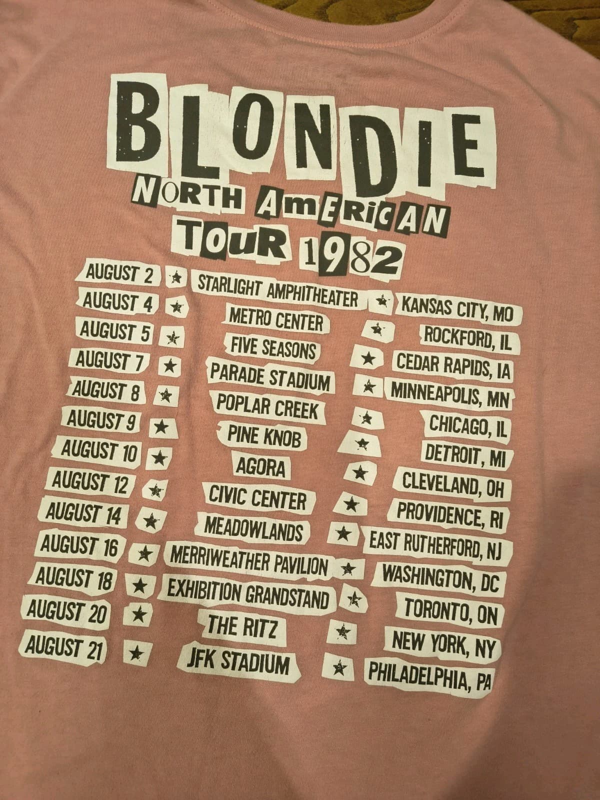 Blondie Shirt Women's Pink Band Merchandise 1982 Tour Reprint Music Retro Sz Med - Thumbnail 5