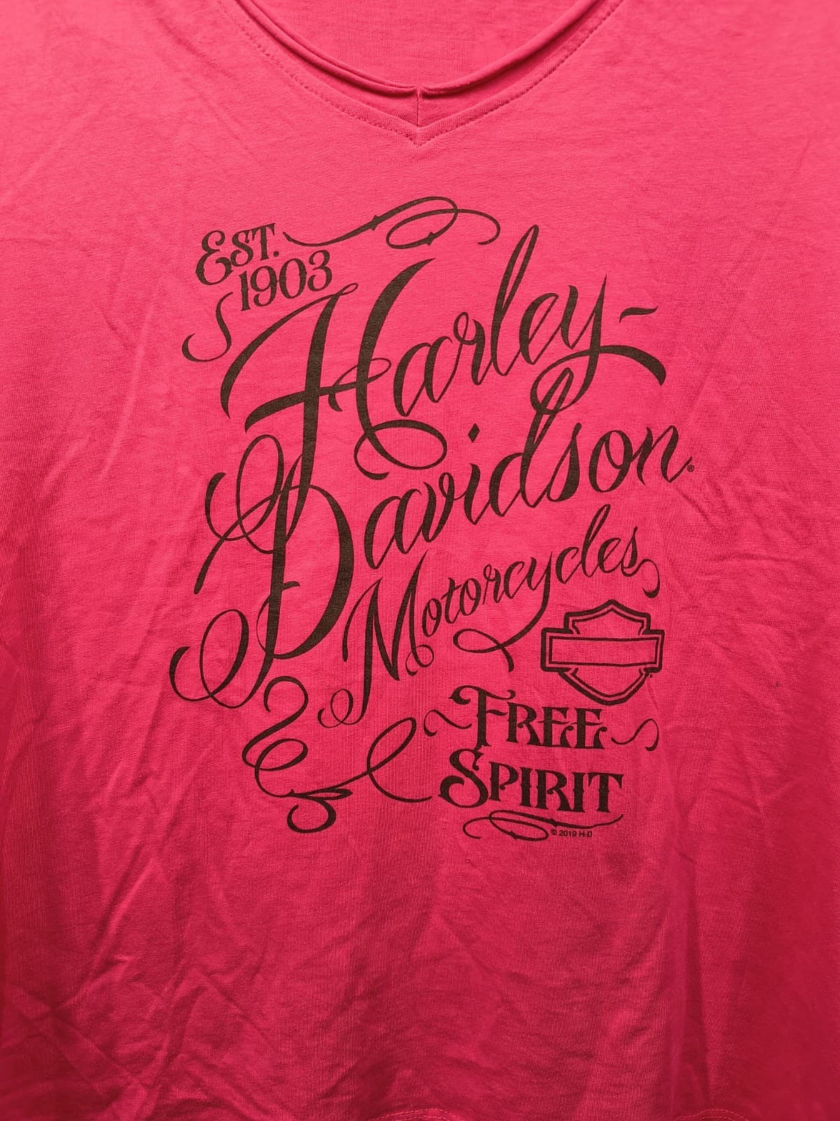 Harley-Davidson Women's Short Sleeve V-Neck Pink Size Large Cookeville TN - Thumbnail 2