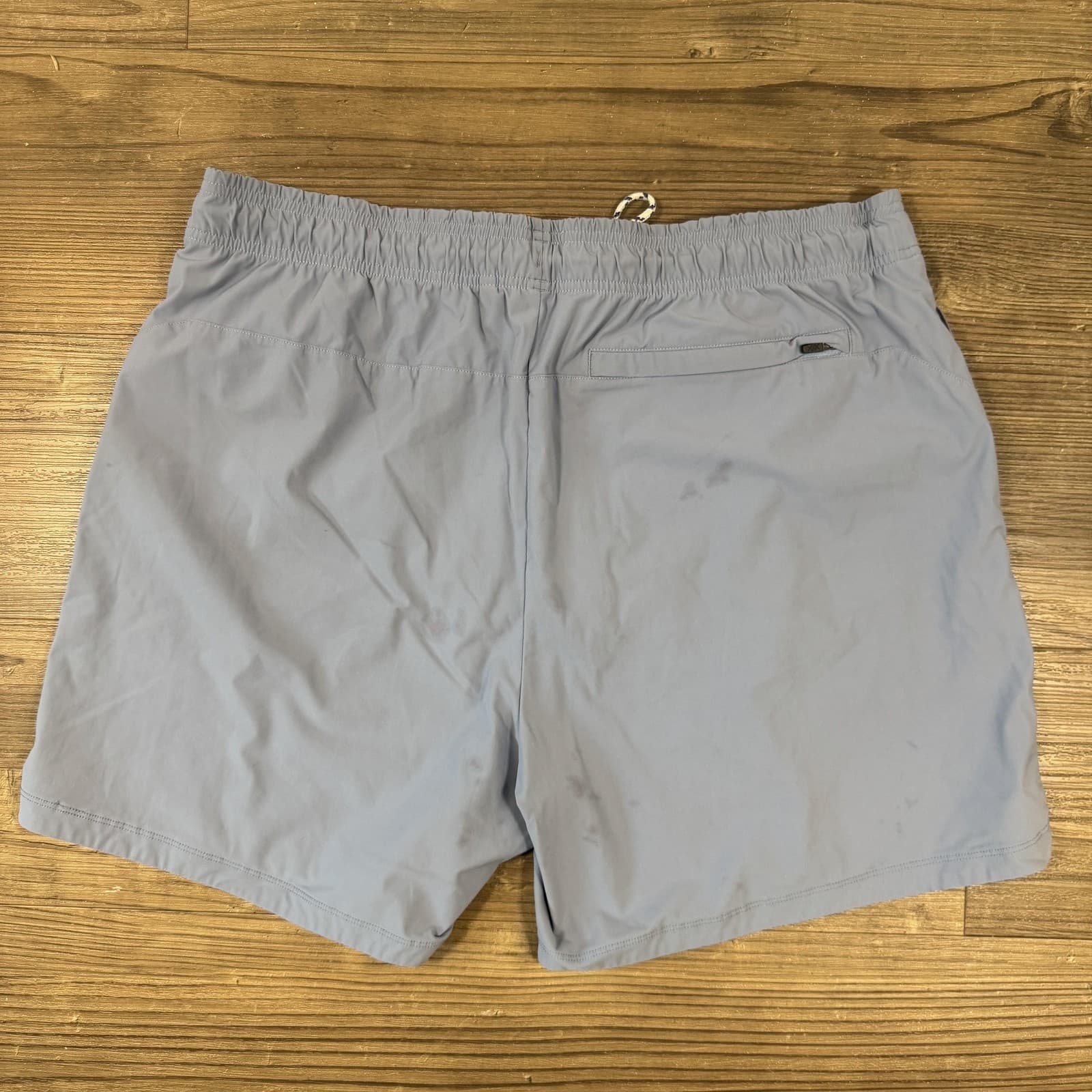 Rhone Fletcher Men's XL Swim Trunks Blue Striped with Drawstring & Pocket - Thumbnail 2