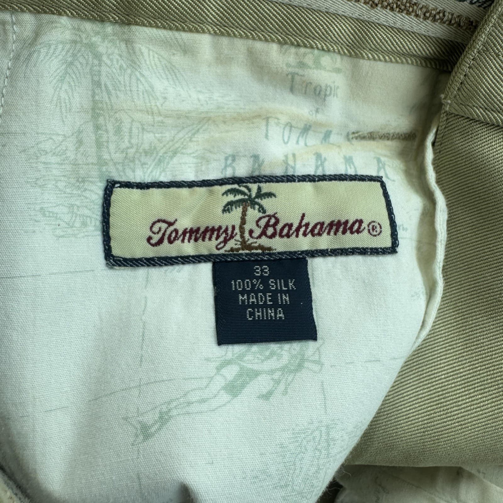 Tommy Bahama Silk Pleated Chino Shorts Beige Tan 10" Mens Golf Resort - Thumbnail 4