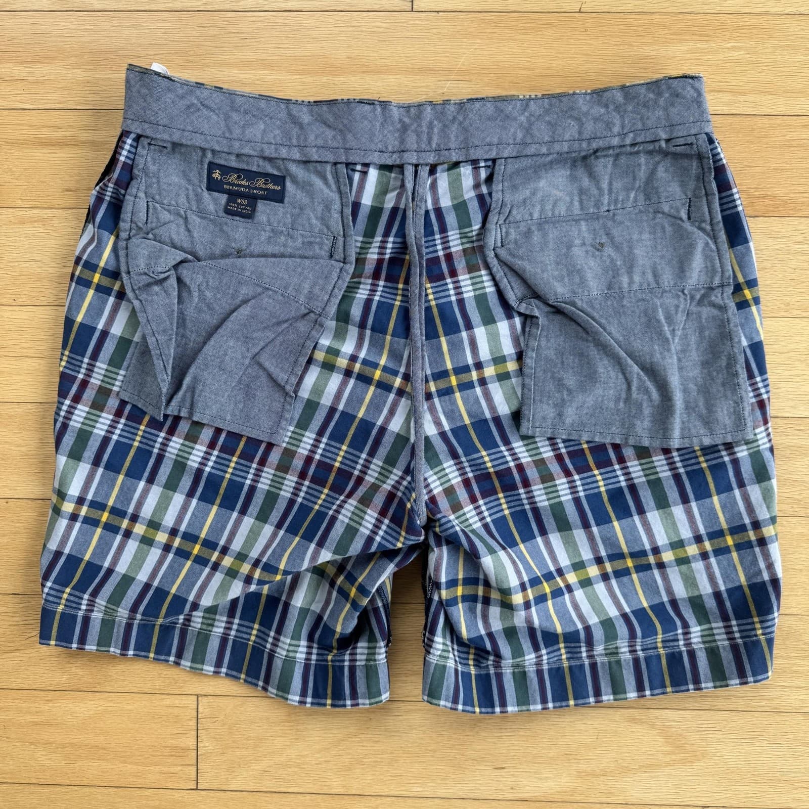 Brooks Brothers Men's 33" Multicolor Plaid Cotton Bermuda Shorts - Thumbnail 3