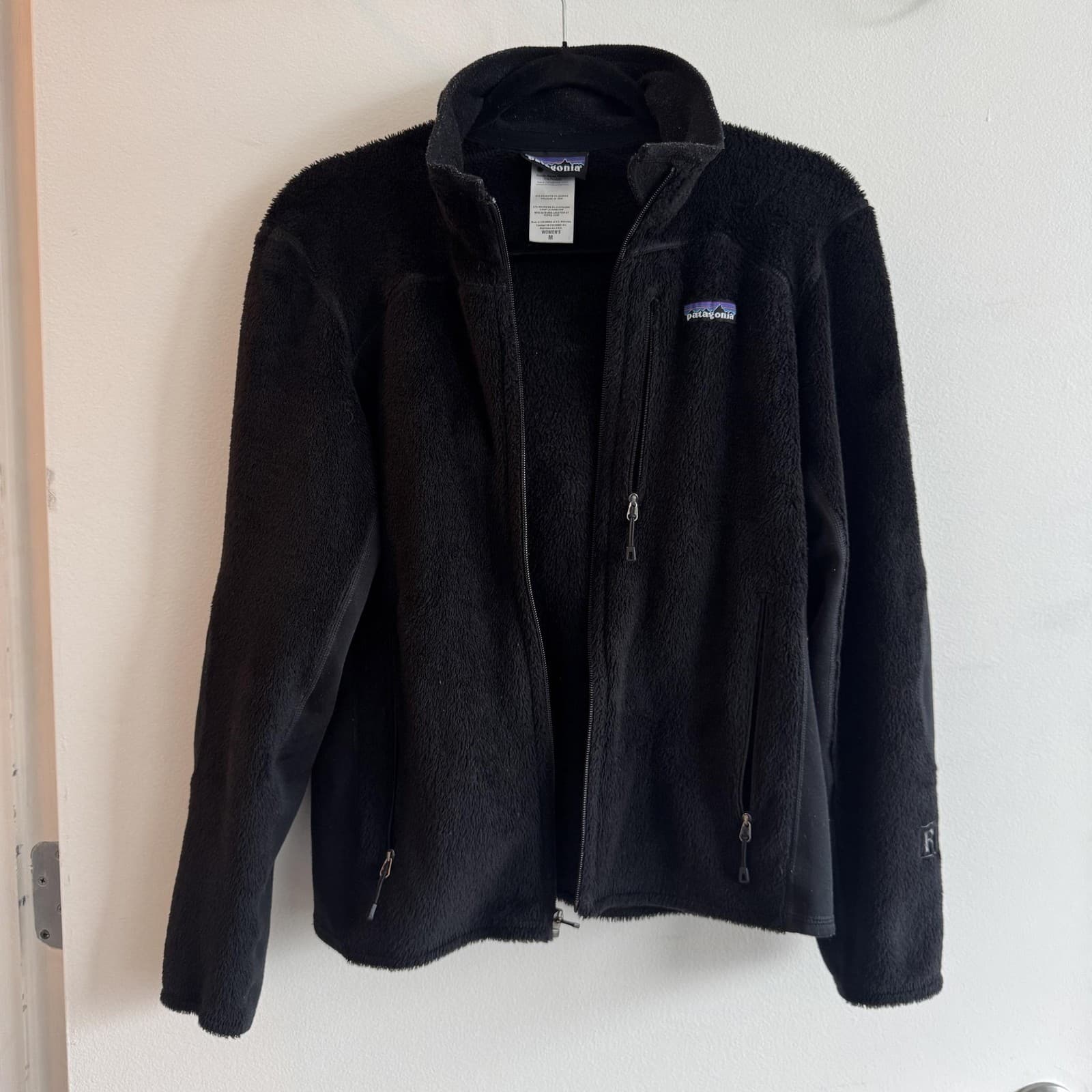 Patagonia Polartec Thermal Pro Fleece Full Zip Jacket Black Womens M Hiking - Thumbnail 2