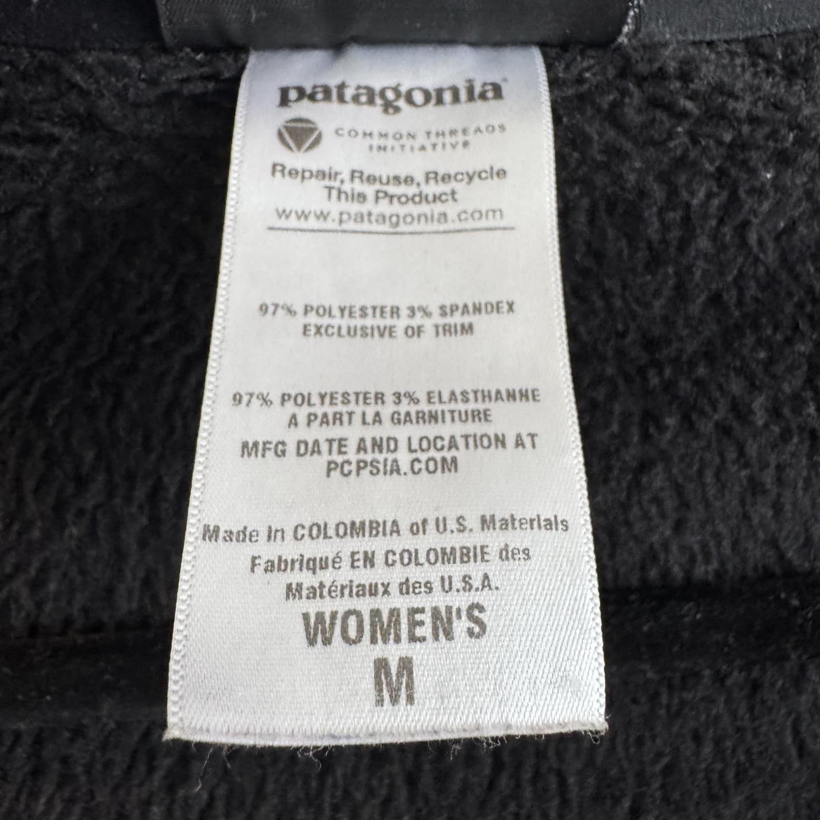 Patagonia Polartec Thermal Pro Fleece Full Zip Jacket Black Womens M Hiking - Thumbnail 14