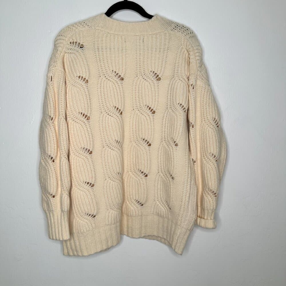 Lulu's Chalet Vibes Cream Chunky Cable Knit Oversized Sweater Size XS - Thumbnail 5