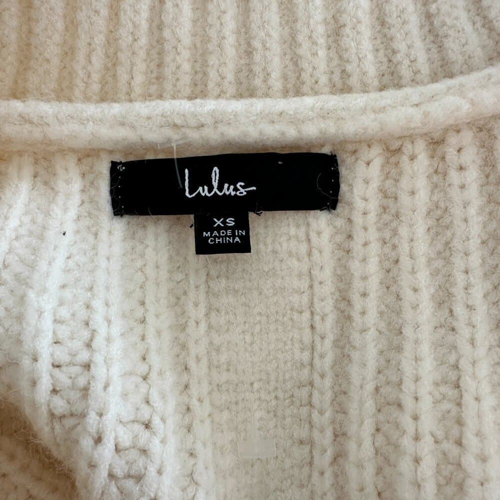 Lulu's Chalet Vibes Cream Chunky Cable Knit Oversized Sweater Size XS - Thumbnail 6
