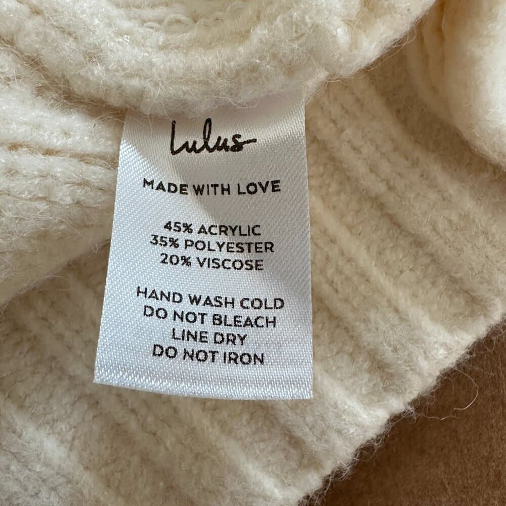 Lulu's Chalet Vibes Cream Chunky Cable Knit Oversized Sweater Size XS - Thumbnail 7