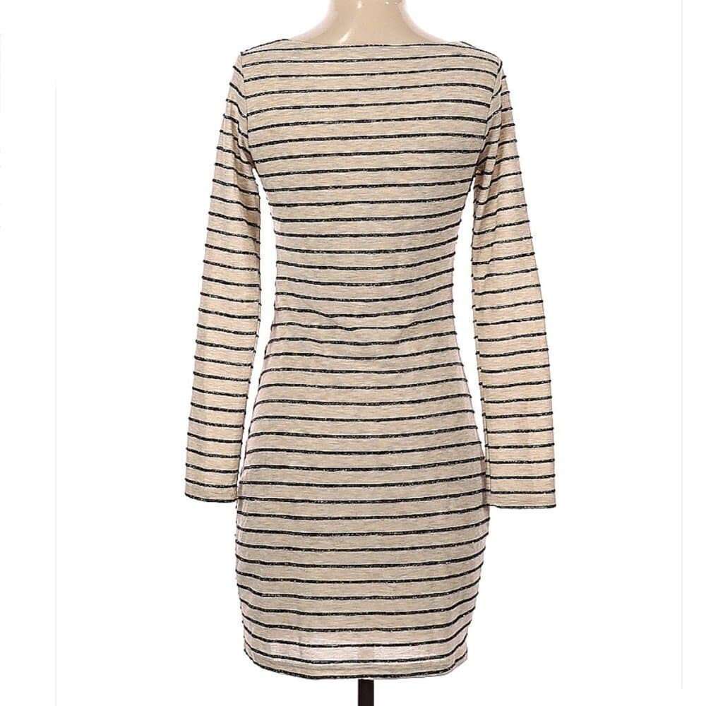 SOPRANO Bodycon Long Sleeve Sparkle Stripes Dress Size S - Thumbnail 2
