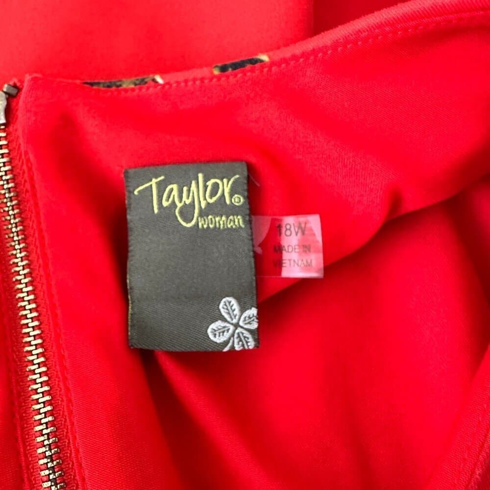 Taylor Scuba Red Cherry Fit And Flare Sleeveless Dress Size 18W - Thumbnail 7